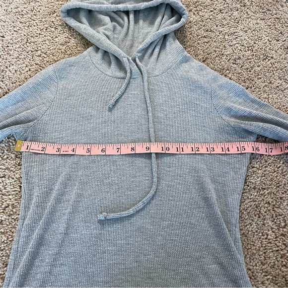 Spritual Gangster Waffle Knit Pullover Hoodie Grey Size XS - Picture 6 of 8